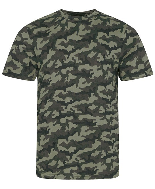 T-Shirt im US Style, green-camo