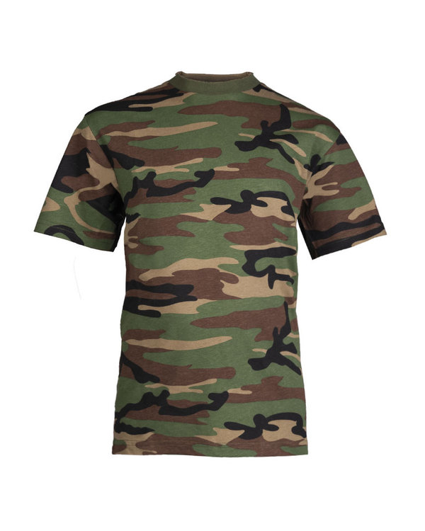 T-Shirt Mil-Tec im US Style für Kinder, woodland
