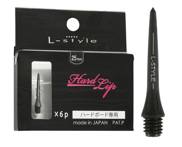 Steeldart L-Style Hard Lip, Länge: ca. 25 mm, schwarz - Inhalt: 6 Stück