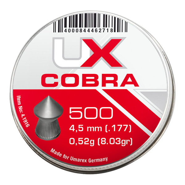 Diabolos Umarex Cobra Spitzkopf geriffelt (Kaliber: 4,5 mm) - Inhalt: 500 Stück