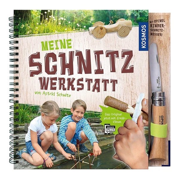 Buch Kosmos Meine Schnitz Werkstatt inklusive Zweihandmesser Opinel Junior