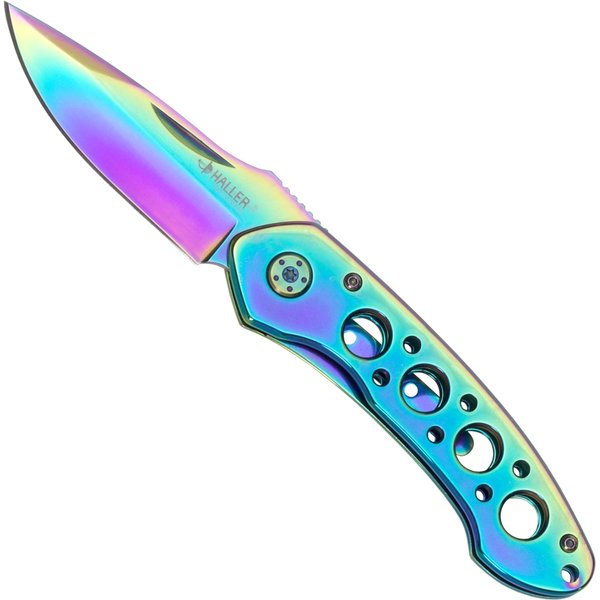Zweihandmesser Haller Rainbow - komplett regenbogenfarben beschichtet