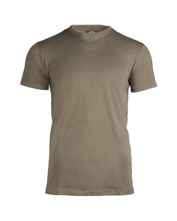 T-Shirt Mil-Tec im US Style mit verstärktem Rundhalsausschnitt, oliv