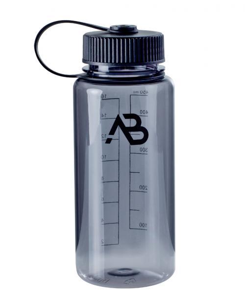 Trinkflasche mit Weithals-Öffnung & Füllstandsanzeige - Fassungsvermögen: 500 ml, grau/transparent
