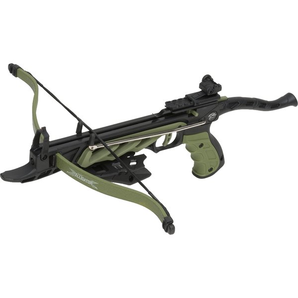 Armbrustpistole Alligator I mit Kunststoffkorpus, grün - Zuggewicht: 80 lbs (= 37 kg)