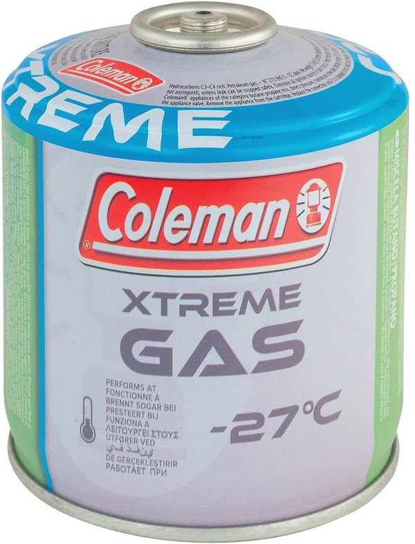 Ventilgaskartusche Coleman Xtreme C300 (Füllgewicht: 230 g) - einsetzbar bei niedrigen Temperaturen