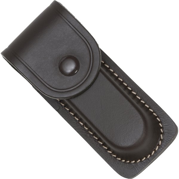 Messer Etui (Leder) Haller mit Druckknopfverschluss, braun - geeignet für Grifflänge bis 11 cm