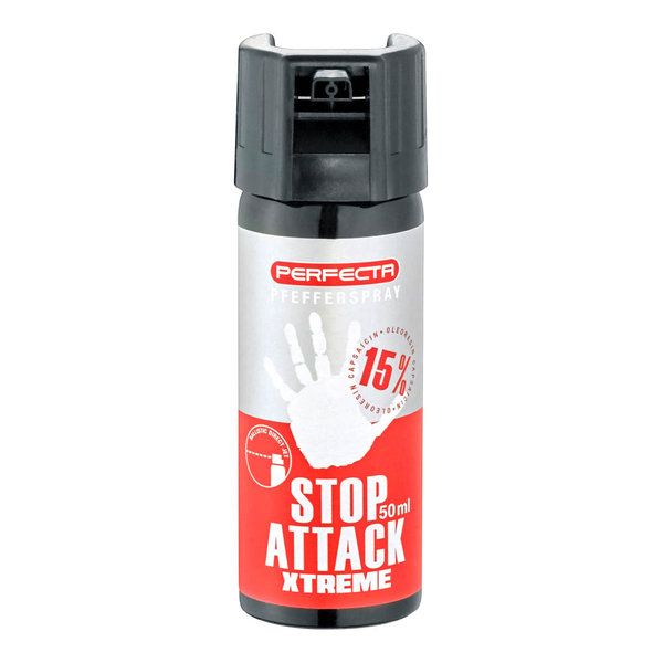 Pfefferspray Perfecta Stop Attack X-Treme (Direktstrahl) - Inhalt: 50 ml, Reichweite: ca. 5 Meter