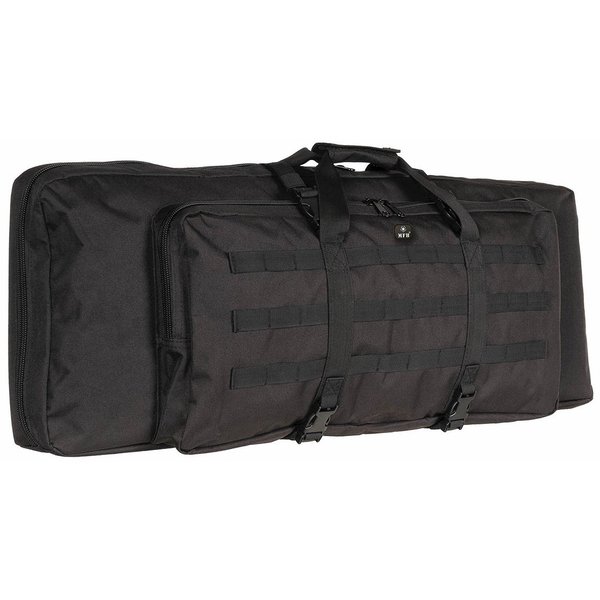 Gewehrtasche MFH (komplett gepolstert, als Rucksack tragbar), schwarz - Platz für 2 Waffen