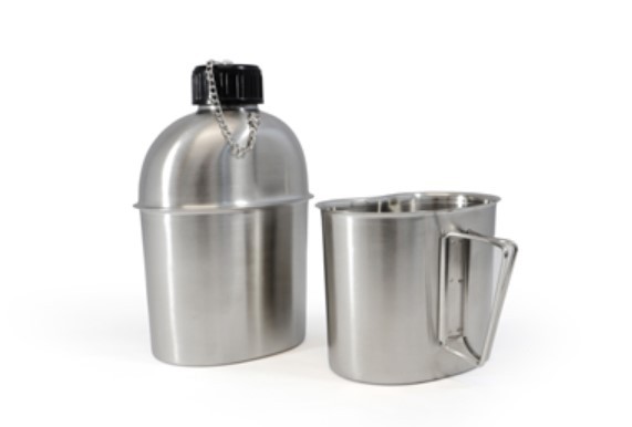 Edelstahl Feldflasche mit Becher Origin Outdoors - Fassungsvermögen: ca. 1,2 Liter