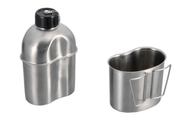 Edelstahl Feldflasche mit Becher Origin Outdoors - Fassungsvermögen: ca. 1,2 Liter