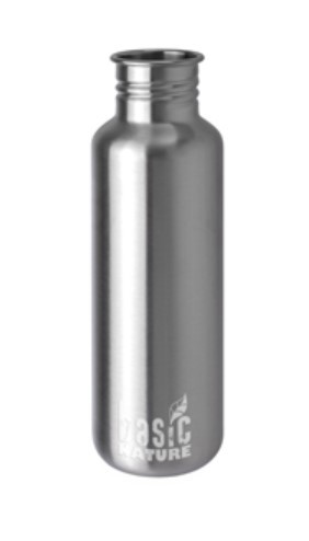 Edelstahl Trinkflasche BasicNature Sport mit Sportverschluss - Fassungsvermögen: ca. 750 ml