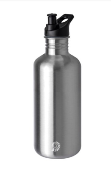 Edelstahl Trinkflasche BasicNature Sport mit Sportverschluss - Fassungsvermögen: ca. 1,2 Liter