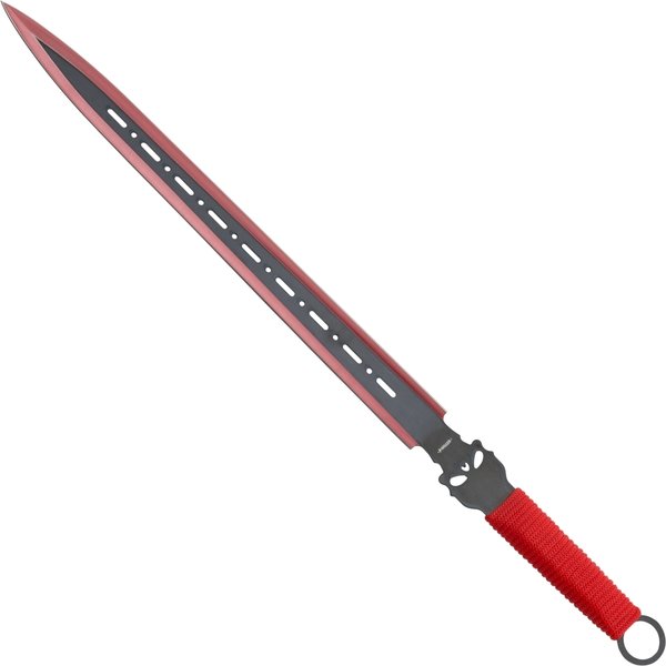 Rückenschwert Haller mit 2 Wurfmesser, rot/schwarz